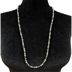 Vintage Napier Necklace Silver Gray Beaded 30 Inch Length